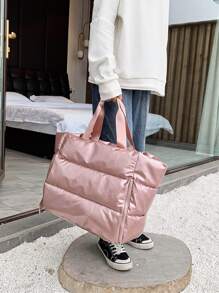 Bolsas tote Liso Doble Asa Deportivo - Rosa Pálido - Ver 2