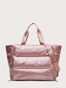Bolsas tote Liso Doble Asa Deportivo - Rosa Pálido - Ver 3