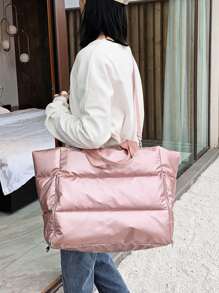 Bolsas tote Liso Doble Asa Deportivo - Rosa Pálido - Ver 8