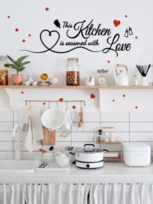 Pegatina gráfica con eslogan para la cocina, adhesivo de pared para decoración del hogar, pegatinas, adhesivo de pared, vinilo para decoraciones del hogar, artículos de decoración de primavera para refrescar tu hogar, pegatinas de decoración Rama, regalos de cumpleaños y graduación, decoración de cocina - Multicolor - Ver 5