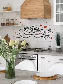 Pegatina gráfica con eslogan para la cocina, adhesivo de pared para decoración del hogar, pegatinas, adhesivo de pared, vinilo para decoraciones del hogar, artículos de decoración de primavera para refrescar tu hogar, pegatinas de decoración Rama, regalos de cumpleaños y graduación, decoración de cocina - Multicolor - Ver 6