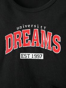 Bộ đồ Em bé Lá thư Giải trí - màu đen - Xem 3