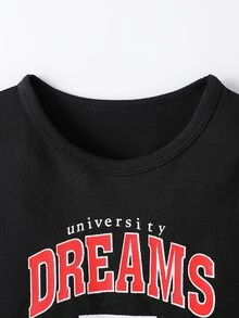 Bộ đồ Em bé Lá thư Giải trí - màu đen - Xem 4