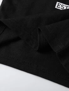 Bộ đồ Em bé Lá thư Giải trí - màu đen - Xem 6