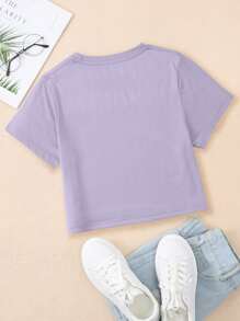 Áo thun nữ Loại bướm Giải trí - Màu Lilac Tím - Xem 2