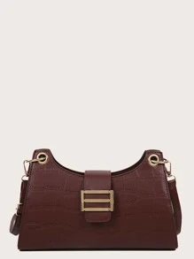 Crocodile Embossed Crossbody Bag
