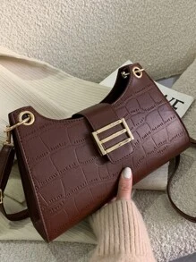Crocodile Embossed Crossbody Bag