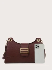 Crocodile Embossed Crossbody Bag