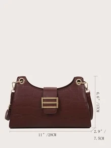 Crocodile Embossed Crossbody Bag