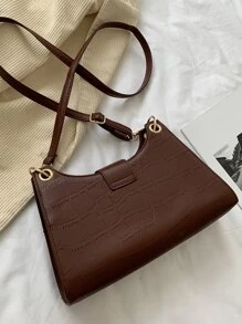 Crocodile Embossed Crossbody Bag