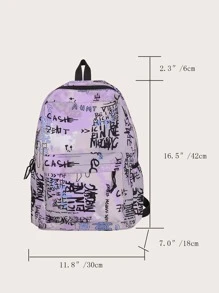 Túi đựng máy tính Graffiti hoạt hình nhiều màu sắc với sức chứa lớn, nhiều ngăn và ngăn, khóa kéo, quai xách và dây đeo vai có thể điều chỉnh. Thích hợp cho phụ nữ, thanh thiếu niên và học sinh Thích hợp cho nữ sinh viên đại học, hoàn hảo cho ngày tựu trường, ngày đầu tiên đến trường, đại học, trung học cơ sở, trung học phổ thông, đồ dùng học tập, ba lô đi học, ba lô trở lại trường - Nhiều màu - Xem 3