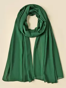 1 Khăn Hijab voan dành cho nữ, Khăn choàng đầu màu trơn mềm mại và thân thiện với da, Khăn quàng cổ đi biển màu trắng, Thiết kế kéo dài để sử dụng bảo thủ và thông thường - Màu xanh lá cây đậm - Xem 1
