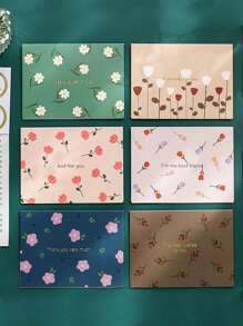 6 cái thiệp chúc mừng in hoa - Nhiều màu - Xem 1