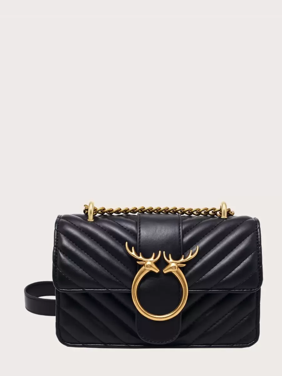 Old Money, Metal Decor Shoulder Bag Women Mini Love Bag Icon Black-Antique Gold Best Gift Bags For Teachers, Women, Girlfriends & Families, Fashionable Business Casual Bag For Women, Perfect For Office, Business And Work, Business Casual Woman Bag