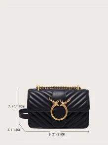 Old Money, Metal Decor Shoulder Bag Women Mini Love Bag Icon Black-Antique Gold Best Gift Bags For Teachers, Women, Girlfriends & Families, Fashionable Business Casual Bag For Women, Perfect For Office, Business And Work, Business Casual Woman Bag