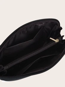 金属树形细节超薄便携现金白领女性大学工作商务通勤办公室周年纪念情侣生日礼物情人节礼物女士钱包钱包长款钱包腕带钱包 - 黑色 - 查看 5