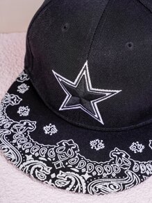 1入組男士嘻哈風格刺繡帽,街頭服飾酷情侶帽子 - 黑色 - 查看 3