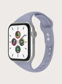 Silicone Watchband Compatible With Apple Watch - Dusty Purple - View 1
