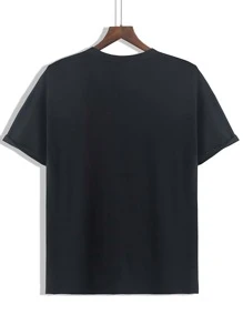 Tops Nam Hoạt hình Slogan Giải trí - màu đen - Xem 2