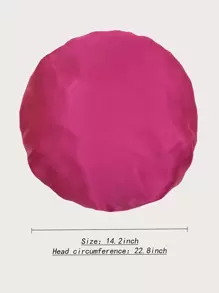 Awegeo 1 chiếc mũ ngủ satin hai lớp màu trơn dành cho nữ, có dây rút và nút điều chỉnh, mũ ngủ thời trang để đội hàng ngày, bảo vệ và tạo kiểu tóc. - Màu Hồng Tươi - Xem 3