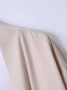 Manfinity EMRG Men Japanese Letter & Floral Print Drop Shoulder Kimono Without Tee - Apricot - View 8
