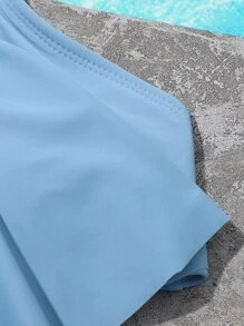 青少年女孩条纹手帕下摆比基尼套装夏季海滩 - 彩色 - 查看 3