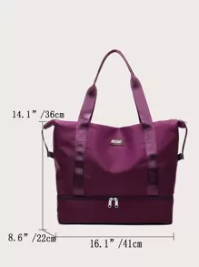 Túi du lịch chống thấm nước có ngăn riêng biệt khô ướt, túi vải thô dung tích lớn có ngăn đựng giày cho công việc du lịch, phòng tập thể dục, thể thao ngoài trời, trở lại trường, túi tập thể dục du lịch, túi cắm trại, đồ dùng cần thiết khi đi bộ đường dài, trở lại trường vào mùa hè, vali, túi ngủ qua đêm, túi du lịch cuối tuần, túi vải thô đựng hành lý, túi xách tay, túi đi học đại học, túi đựng hành lý, túi cuối tuần, túi bệnh viện, túi ngày lễ, túi mùa đông cho trường học, phụ kiện học tập, đồ dùng học tập - Màu tím - Xem 4