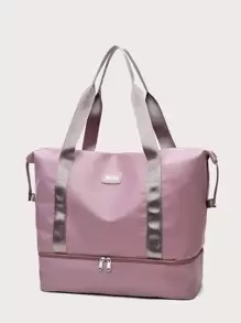 Bolsa de viaje con cremallera Bolsa de equipaje Bolsa para pasar la noche Bolsa de mano Bolsa de gimnasio para el trabajo Útiles escolares Cosas escolares para el regreso a la escuela para estudiantes Bolsos de mano Bolsa de fin de semana Bolsas de mano para vacaciones al aire libre - Rosa vieja - Ver 2