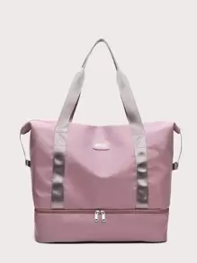 Bolsa de viaje con cremallera Bolsa de equipaje Bolsa para pasar la noche Bolsa de mano Bolsa de gimnasio para el trabajo Útiles escolares Cosas escolares para el regreso a la escuela para estudiantes Bolsos de mano Bolsa de fin de semana Bolsas de mano para vacaciones al aire libre - Rosa vieja - Ver 3