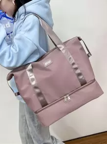 Bolsa de viaje con cremallera Bolsa de equipaje Bolsa para pasar la noche Bolsa de mano Bolsa de gimnasio para el trabajo Útiles escolares Cosas escolares para el regreso a la escuela para estudiantes Bolsos de mano Bolsa de fin de semana Bolsas de mano para vacaciones al aire libre - Rosa vieja - Ver 7