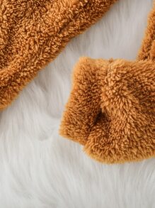 SHEIN Áo và quần thêu chữ cho bé gái mới biết đi - màu nâu - Xem 3