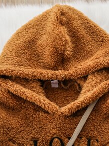 SHEIN Áo và quần thêu chữ cho bé gái mới biết đi - màu nâu - Xem 4