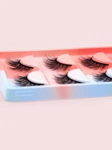 5pairs Full false lashes  Natural Long 12mm Pointy False Eyelashes - Black - View 7