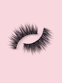 Homaylash 1對充分假睫毛自然纖長15mm交叉豐盈假睫毛 - 黑色 - 查看 5