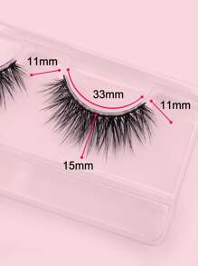 Homaylash 1對充分假睫毛自然纖長15mm交叉豐盈假睫毛 - 黑色 - 查看 6