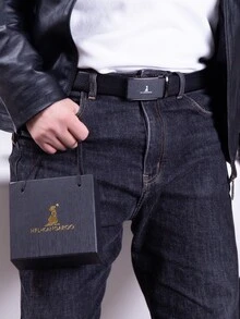 Thắt lưng khóa tự động dành cho nam - màu đen - Xem 2