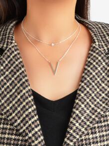 字母墜飾多層次項鍊