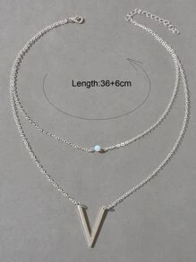 字母墜飾多層次項鍊