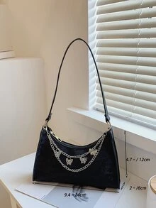 Kim loại Trang trí Bướm Cái túi - màu đen - Xem 3