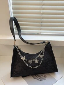 Kim loại Trang trí Bướm Cái túi - màu đen - Xem 8