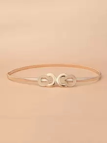 Elegant 1pc Women Geometric Buckle Corset Belt Halloween Summer, School Fall, Autumn, Halloween - Gold - View 1