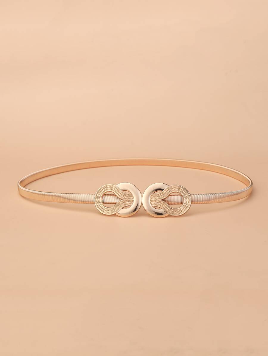 Elegant 1pc Women Geometric Buckle Corset Belt Halloween Summer, School Fall, Autumn, Halloween - Gold - View 1