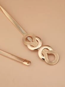 Elegant 1pc Women Geometric Buckle Corset Belt Halloween Summer, School Fall, Autumn, Halloween - Gold - View 2