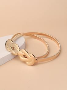 Cinturón de corsé con hebilla geométrica elegante para vestidos de verano, escuela, otoño, Halloween - Dorado - Ver 1