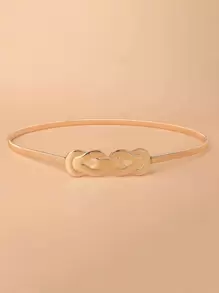 Cinturón de corsé con hebilla geométrica elegante para vestidos de verano, escuela, otoño, Halloween - Dorado - Ver 2