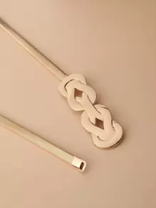 Cinturón de corsé con hebilla geométrica elegante para vestidos de verano, escuela, otoño, Halloween - Dorado - Ver 4