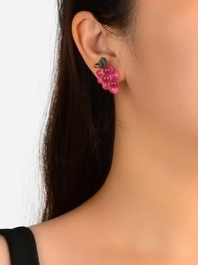 Hoa tai đinh tán trang trí bằng nho - Nhiều màu - Xem 2