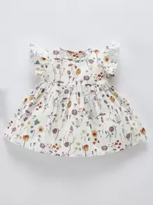 Đầm em bé Xù Hoa Dễ thương - trắng - Xem 1