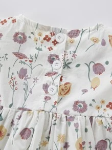 Đầm em bé Xù Hoa Dễ thương - trắng - Xem 4