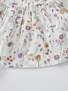 Đầm em bé Xù Hoa Dễ thương - trắng - Xem 5